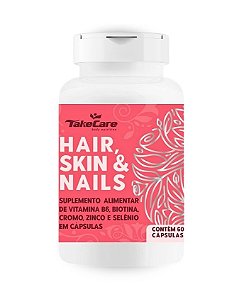 Hair, skin & nails biotina zinco selênio vitamina B6 E cromo 60 cápsulas