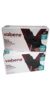 LUVA NITRILICA PRETA  GRANDE  SEM /PÓ   C/100 UNS