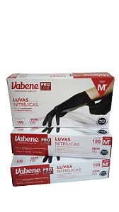 LUVA NITRILICA PRETA  MEDIA   SEM /PÓ   C/100 UNS