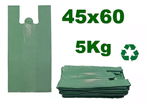 SACOLA PLASTICA  VERDE  RECICLADA  45X60  C/ 5 KG     PCT