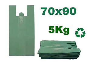 SACOLA PLASTICA  VERDE  RECICLADA  70X90  C/ 5 KG     PCT