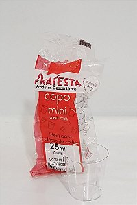 PRAFESTA COPO MINI 25 ML C/10 UNID.  CRISTAL