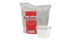 PRAFESTA POTE REDONDO 500 ML C/TAMPA 24 UNID.