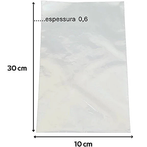 SACO PLASTICO VIRGEM P.E  10x30   ESP. 0,6    C/ 01 KG   PCT