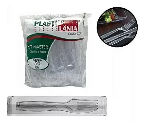 PLASTILANIA KIT REFEIÇAO MASTER GARFO E FACA CRISTAL  C/50 UNID. PCT