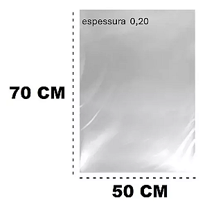 SACO PLASTICO VIRGEM P.E  50x70   ESP. 0,20    C/ 01 KG   PCT
