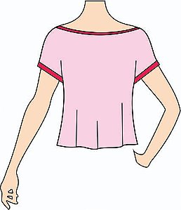 Ref. 345 - Molde de Camiseta Feminina Ombro Caído