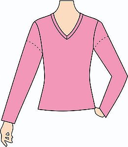Ref. 346 - Molde de Camiseta Feminina Decote "V"