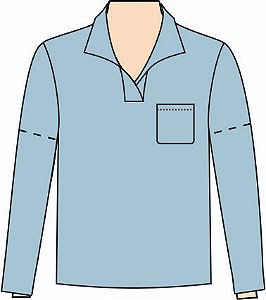 Ref. 376 - Molde de Camisa Profissional Masculina Gola Italiana