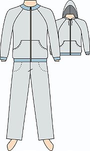 Ref. 107 - Molde de Agasalho Unissex Manga Raglan (também usado como escolar) DIGITAL