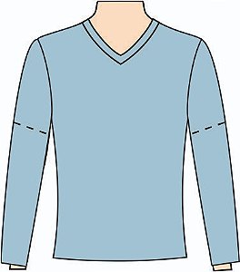 Ref. 223 - Molde de Camiseta Manga Posta c/ Decote "V" Masculina - DIGITAL