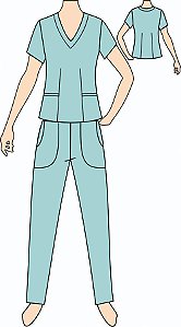 Ref. 475 - Molde de Pijama Cirúrgico Feminino (Scrub) - DIGITAL