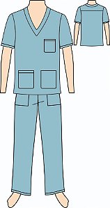 Ref. 476 - Molde de Pijama Cirúrgico Masculino (Scrub) - DIGITAL