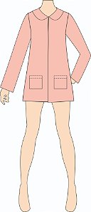 Ref. 143 - Molde de Casaco Feminino Teddy com gola e capuz - DIGITAL