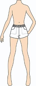 Ref. 454 - Molde de Shorts em malha - com bolso - DIGITAL