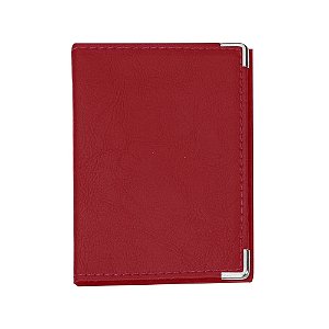 Porta Documento em Couro Sintético detalhe Prata