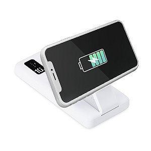 Carregador Portátil com suporte - Powerbank Indução 10.000 mAh