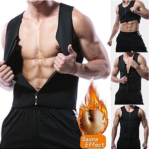 Camiseta Regata Térmica Queima Gordura Modeladora com Zíper Efeito Sauna Redut