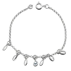 Pulseira De Búzios Vazados Folheado a Prata