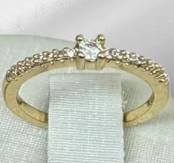 Anel de Falange Solitario Dourado