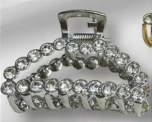 Piranha de Cabelo Arco Cravejado Prata