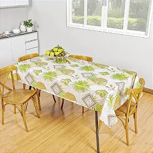 Toalha de Mesa Fênix Térmica - 06 Cadeiras - FOLHAS