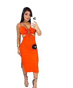 Vestido Canelado com Bojo