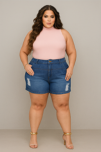 Short Jeans Plus Size Sem Elastano