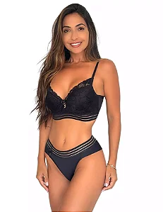 Conjunto Lingerie Cropped Sensual Luxo