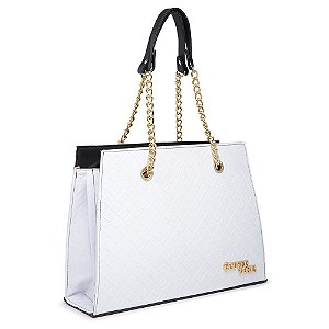 Bolsa Ombro com Alça de Corrente Branca