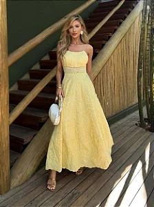 VESTIDO MIDI LAISE AMARELA