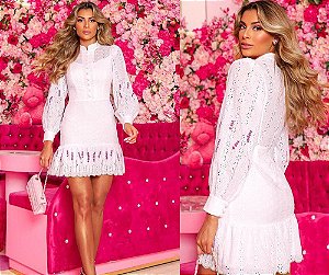 ​​​​​​​Vestido Curto de Laise Limonada Pink