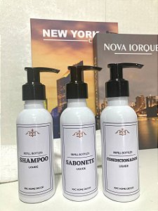 Kit Frasco para Viagem Shampoo Condicionador Sabonete 120ml