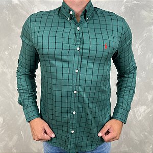 Camisa Manga Longa PRL Xadrez Verde REF. 40502