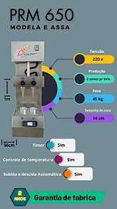 Maquina elétrica para Pizza D' Cone/ Tapioca D' Cone