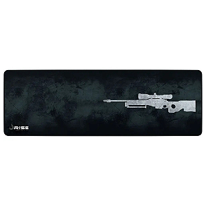 Mousepad Gamer Rise Mode Speed, Sniper, Estendido (900x300mm), Cinza, Borda Costurada - RG-MP-06-SPG