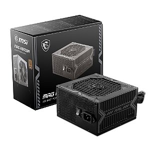 Fonte MSI MAG A650BN, 650W, 80 Plus Bronze, PFC Ativo, Com Cabo, Preto - 306-7ZP2B22-CE0