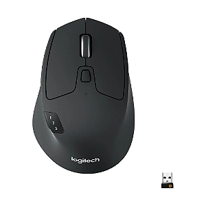 Mouse sem Fio Logitech M720 Triathlon com USB Unifying ou Bluetooth com Easy - Preto