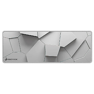Mousepad Gamer Rise Mode 3D 02, Estendido 900x300mm, Borda Costurada, Branco - RM-MP-3D2-W
