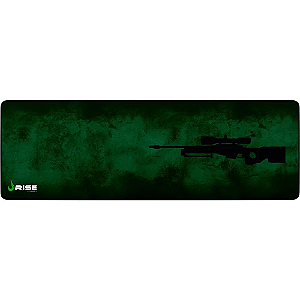 Mousepad Gamer Rise Mode Speed, Sniper, Estendido (900x300mm), Verde, Borda Costurada - RG-MP-06-SNP