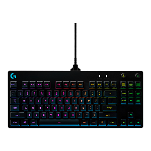 Teclado Mecânico Gamer Logitech G PRO com Layout US, RGB LIGHTSYNC, Design TKL, Cabo Destacável e Switch Exclusivo GX Bl