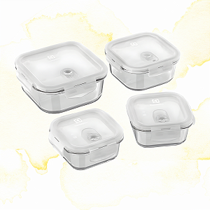 KIT 4 POTES DE VIDRO HERMETICOS ELECTROLUX A27329401 - ARMAZENAR ALIMENTOS