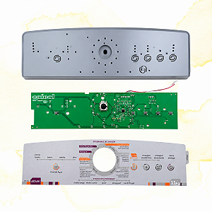 KIT PLACA DE INTERFACE + SUPORTE + ADESIVO LAVADORA BRASTEMP BWL11 - W10646480 326064461 W10356413