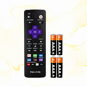 CONTROLE REMOTO + 4 PILHA TELEVISÃO SMART TCL LG HISENSE PHILIPS - FBG-9349