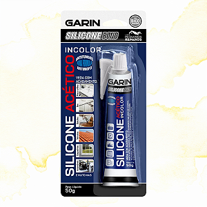 SILICONE ACÉTIVO INCOLOR - VEDAÇÃO DE BOX PIAS TELHADOS BALCÕES - GARIN 50G