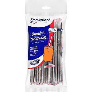 CANUDO FROZEN PRETO STRAW C/100