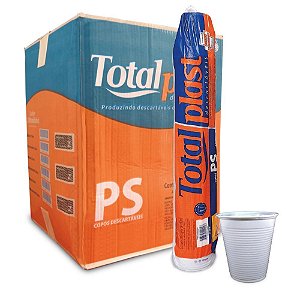 COPO 180ML PS BRANCO CX C/2500 (25X100) - TOTALPLAST