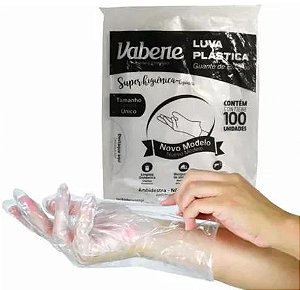 LUVA DESCARTAVEL PLASTICA C/100 UND - VABENE