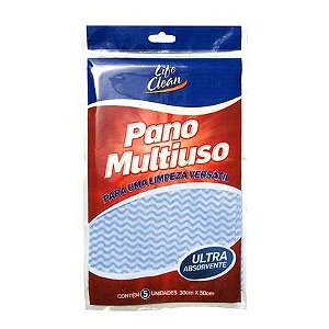 PANO MULTIUSO C/05 AZUL - LIFE CLEAN