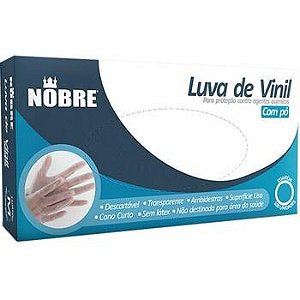LUVA VINIL M SEM PO CX C/100 - NOBRE
